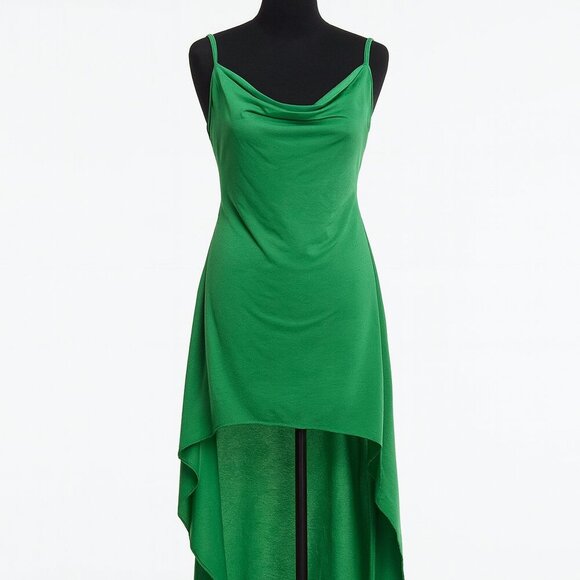 Almost Famous Dresses & Skirts - NWT Almost Famous Vibrant Green Cowl Neck High-Low Dress XL